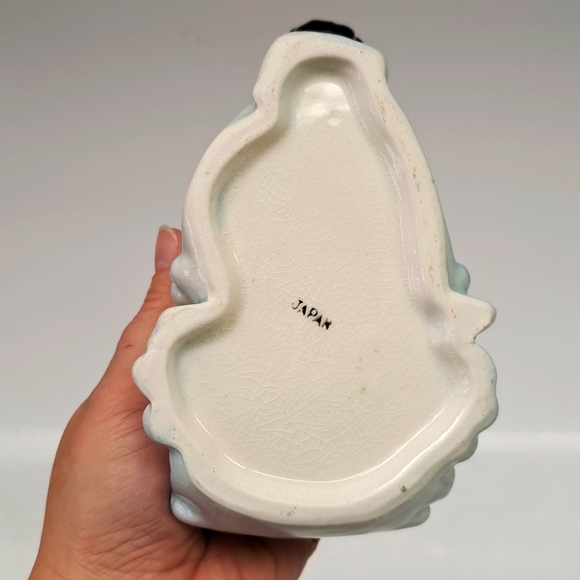 Vintage 1950’s ceramic stork nursery planter/trinket holder marked Japan - Picture 7 of 7